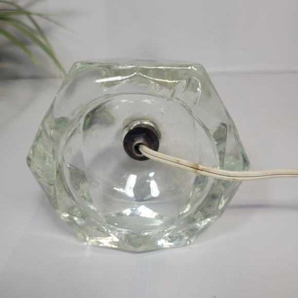 Vintage Vanity Lamp Glass Crystal Clear Boudoir Table Dresser - Picture 4 of 4